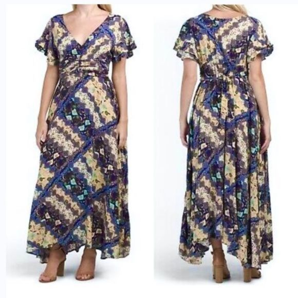 NWOT Abel The Label V-Neck Ruffle Boho Dress - Picture 3 of 13